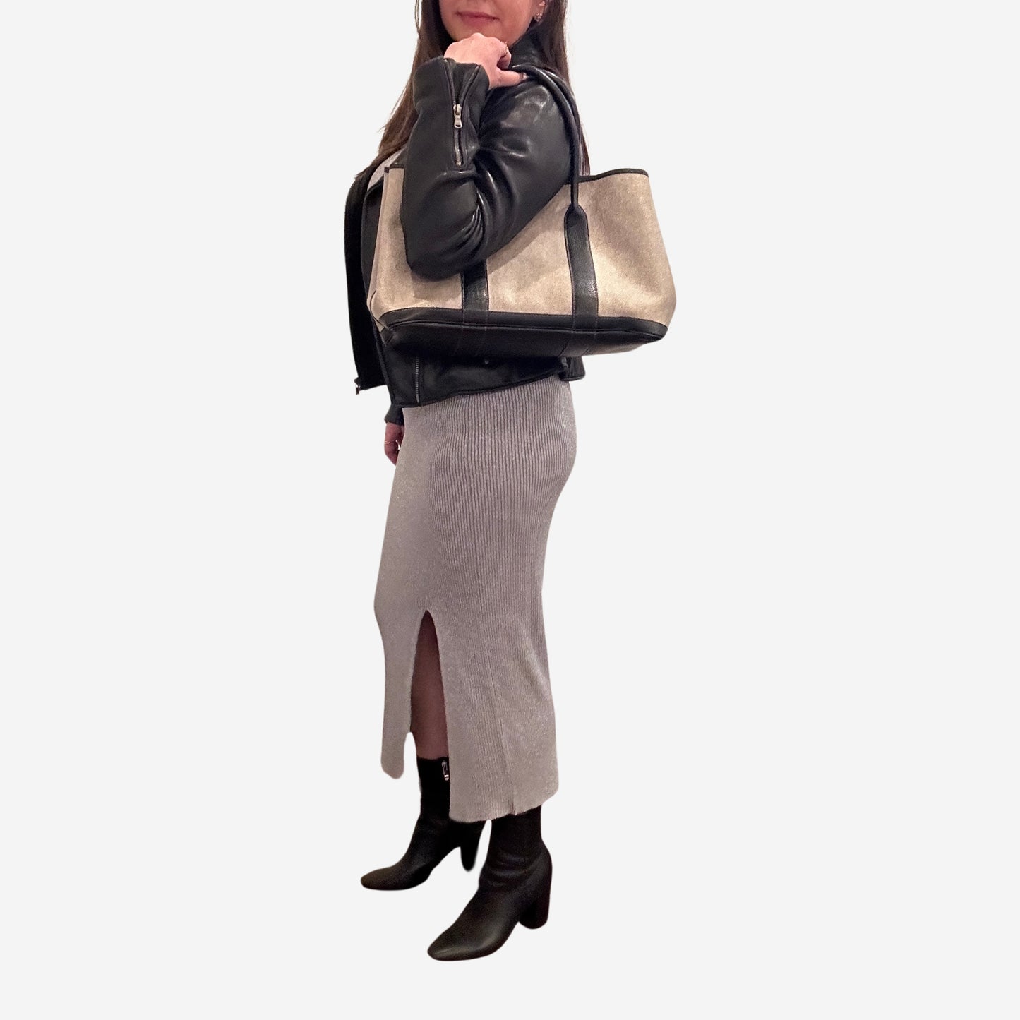 Hermes Greige and Black Garden Party 36