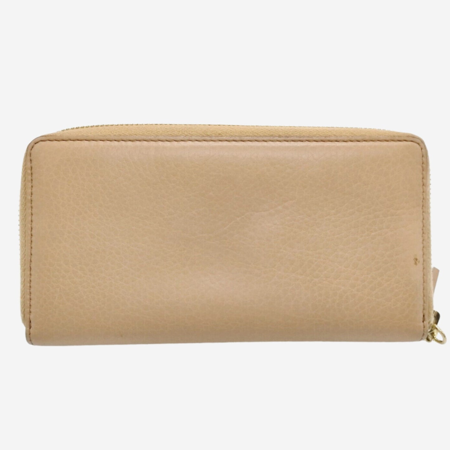 Gucci Beige Pebbled Leather Full-Sized Zip Around Wallet