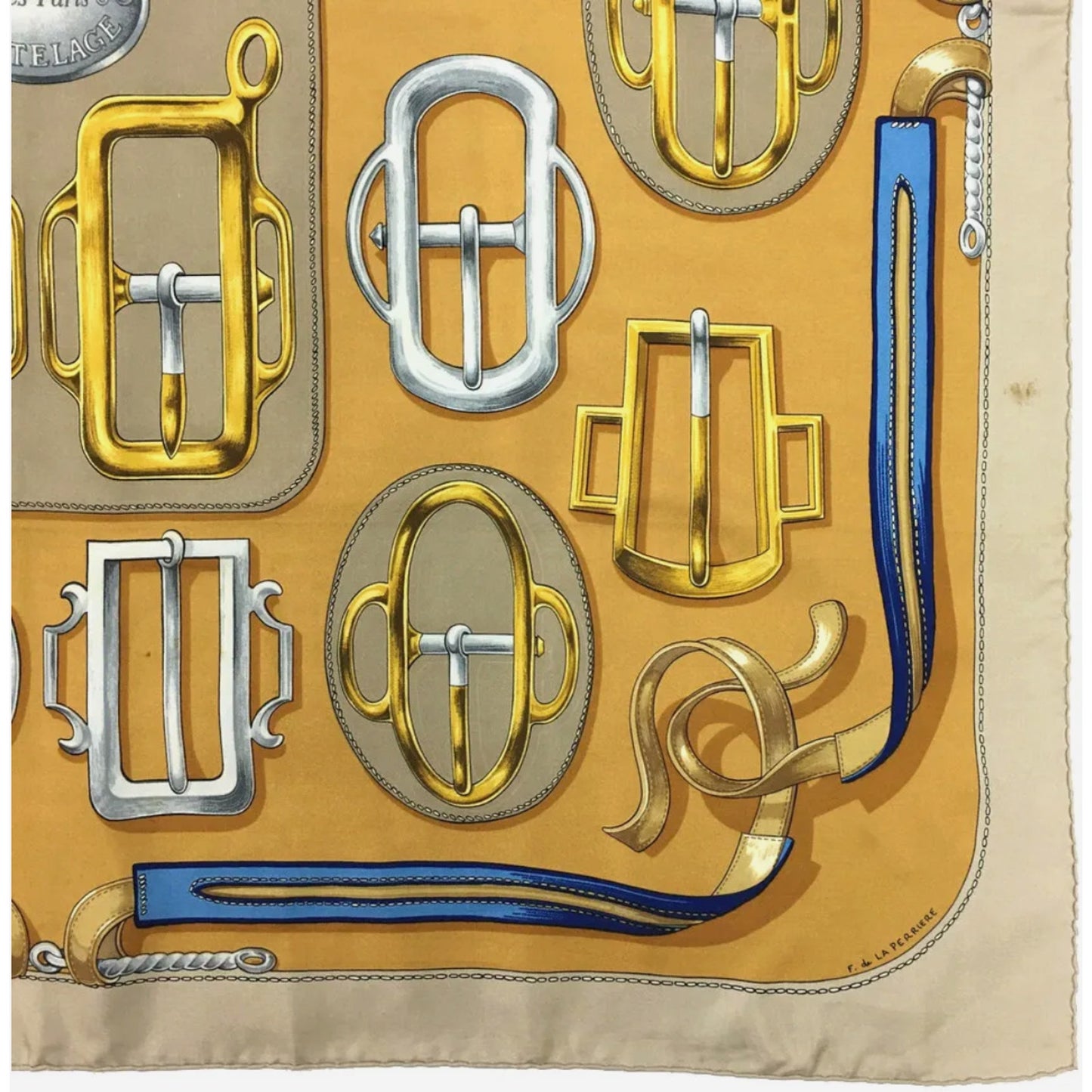Hermes Bouclerie d'Attelage Silk Scarf, Carre 90