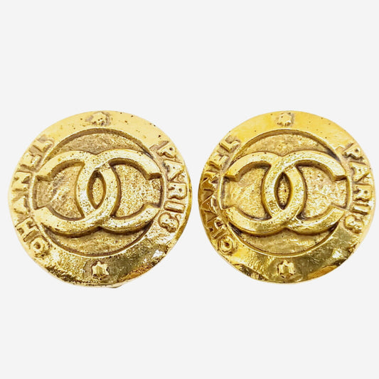 Chanel 24k Gold-Plated Clip-on Earrings