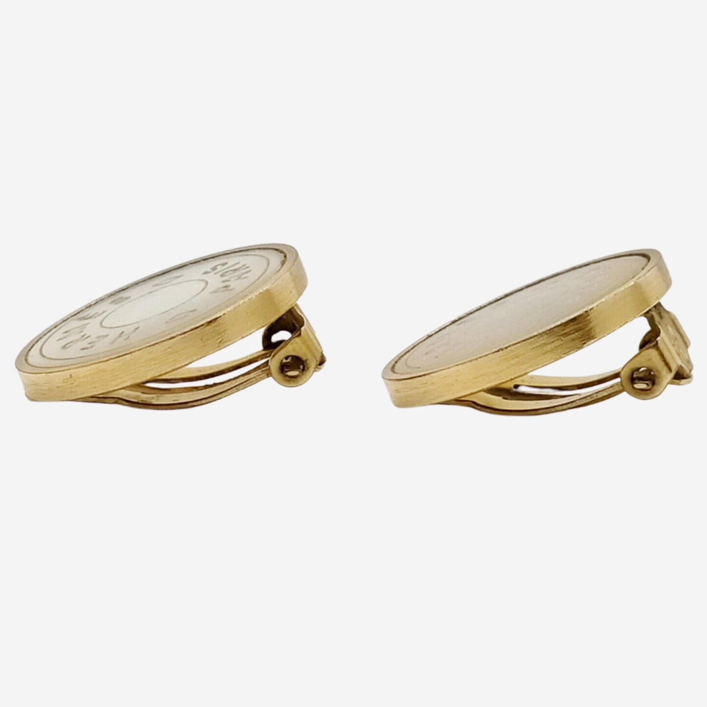 Hermes Clou de Selle Mother of Pearl Clip-on Earrings