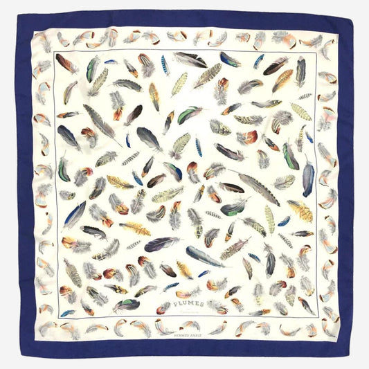 Hermes Plumes Silk Scarf, Carre 90