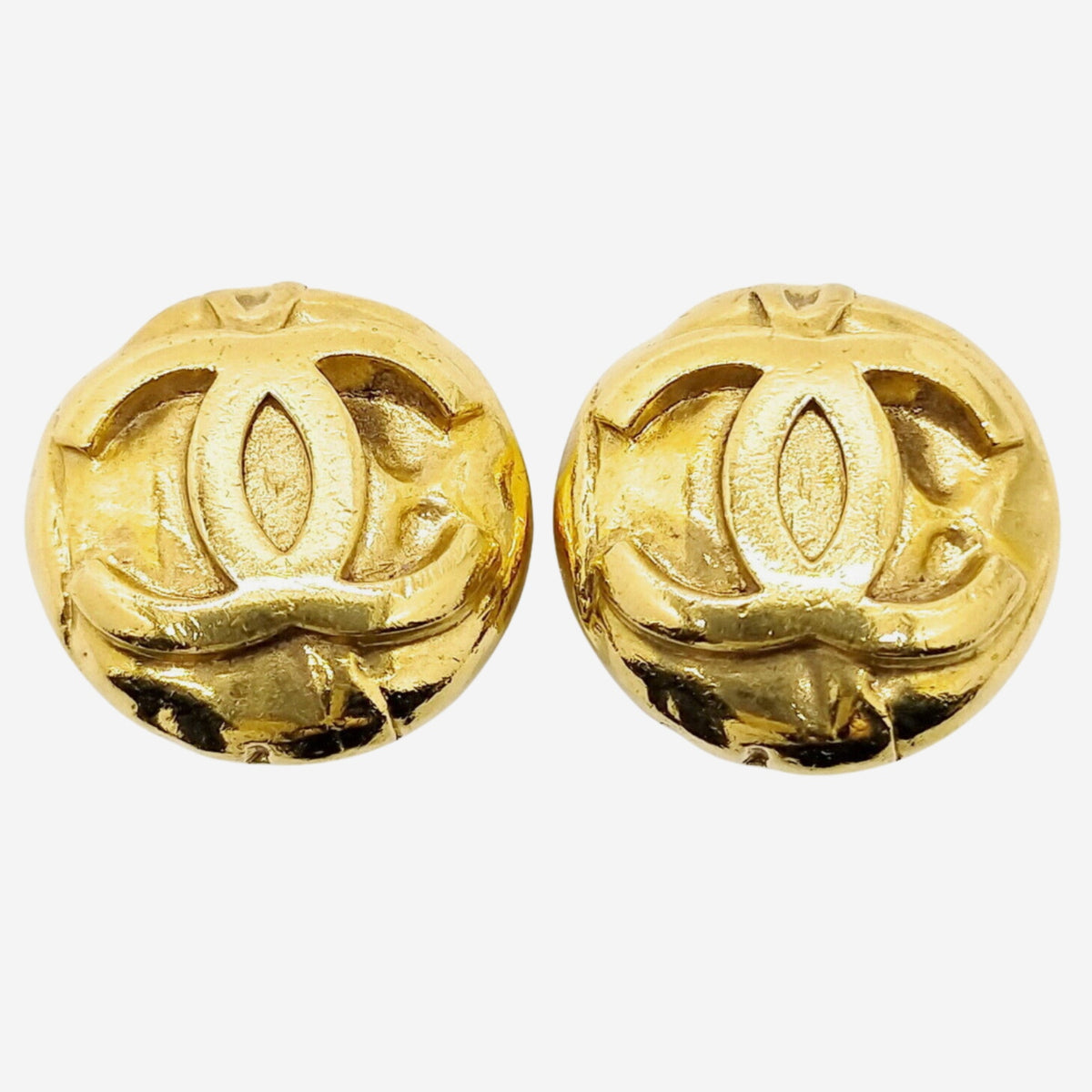 Chanel 24k Gold-Plated Clip-on Earrings – LA Vintage Luxury display picture 1