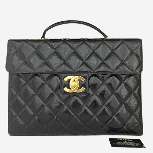 Chanel Patent Leather Brief Case