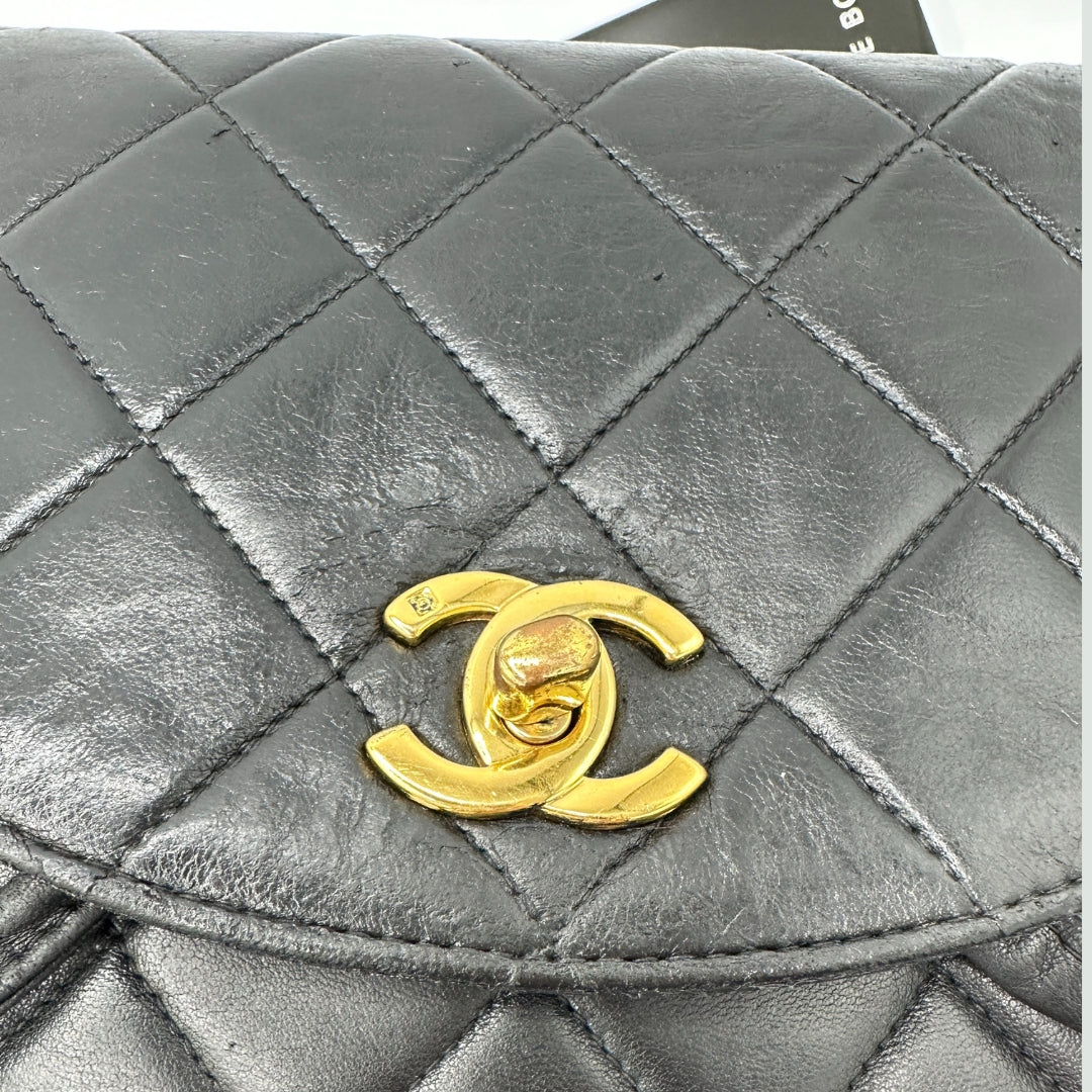 Chanel Black Lambskin Duma Quilted Mini Backpack