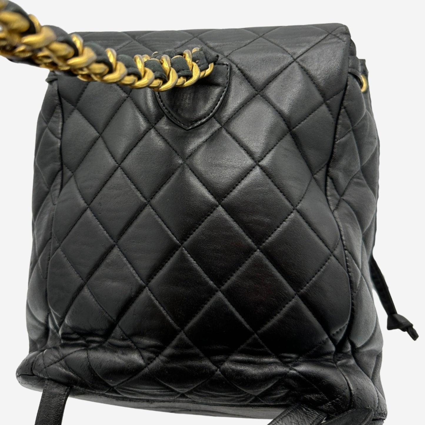 Chanel Black Lambskin Duma Quilted Mini Backpack