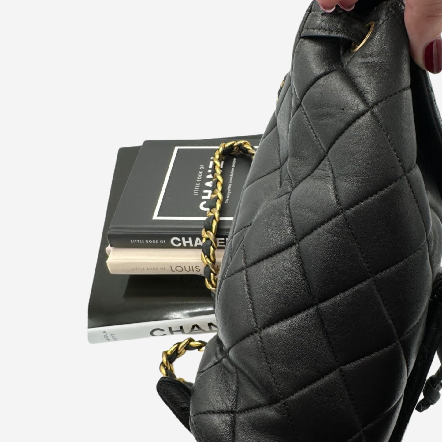 Chanel Black Lambskin Duma Quilted Mini Backpack