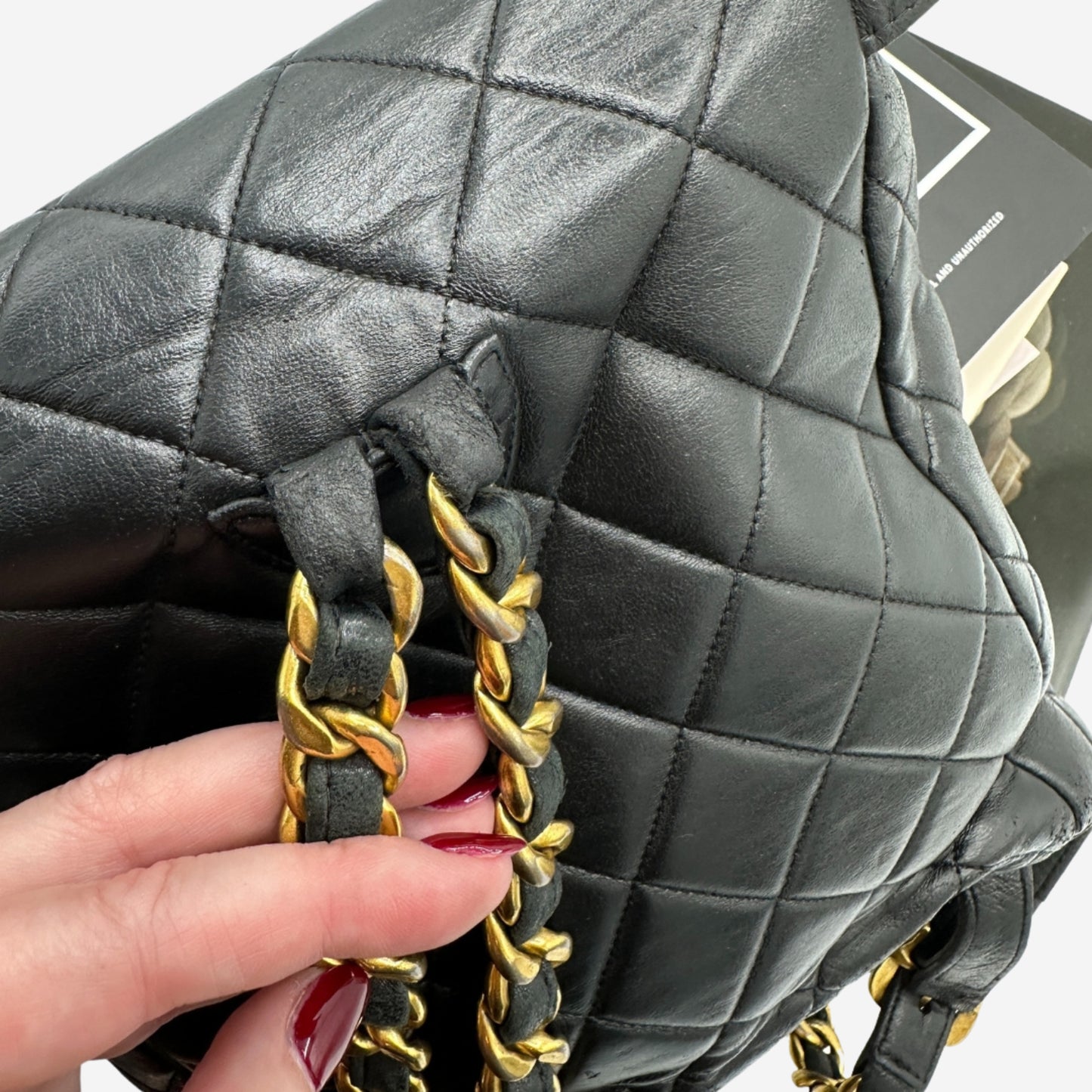 Chanel Black Lambskin Duma Quilted Mini Backpack