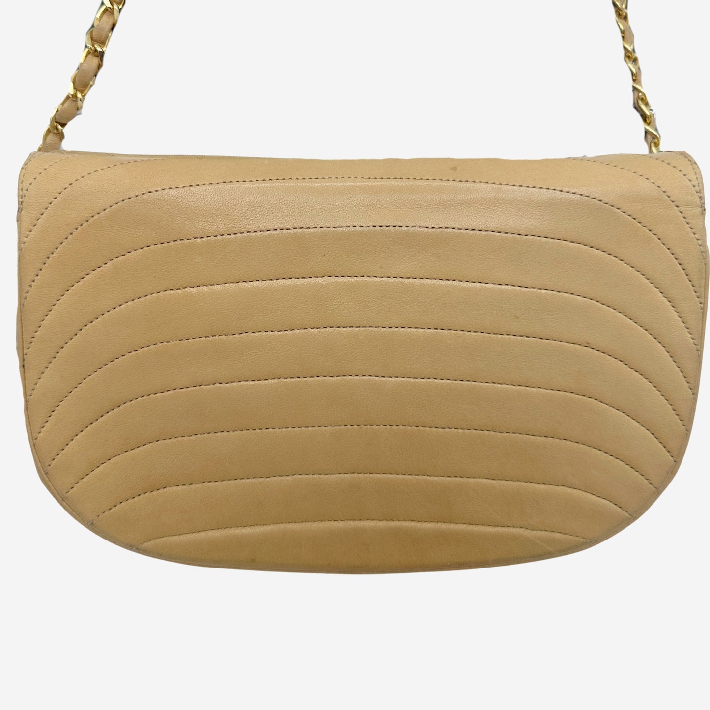 Chanel Beige Lambskin Halfmoon