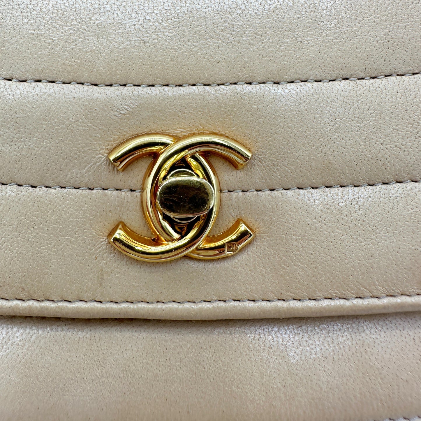 Chanel Beige Lambskin Halfmoon