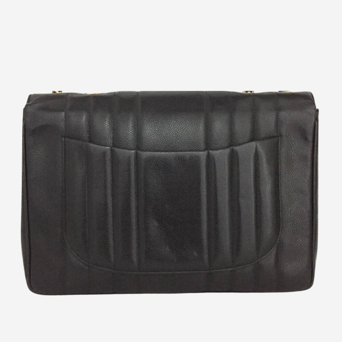 Chanel Black Caviar Vertical Jumbo Flap