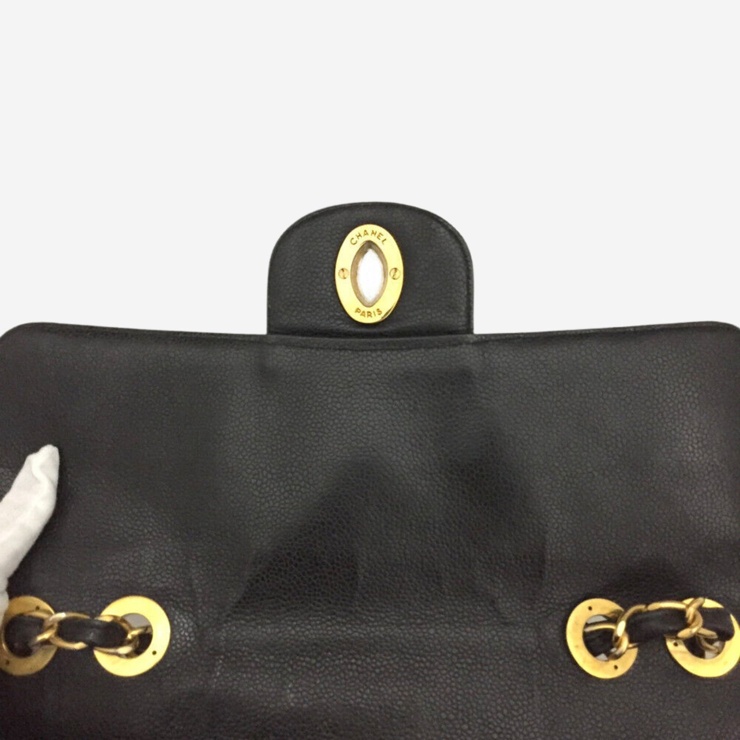 Chanel Black Caviar Vertical Jumbo Flap