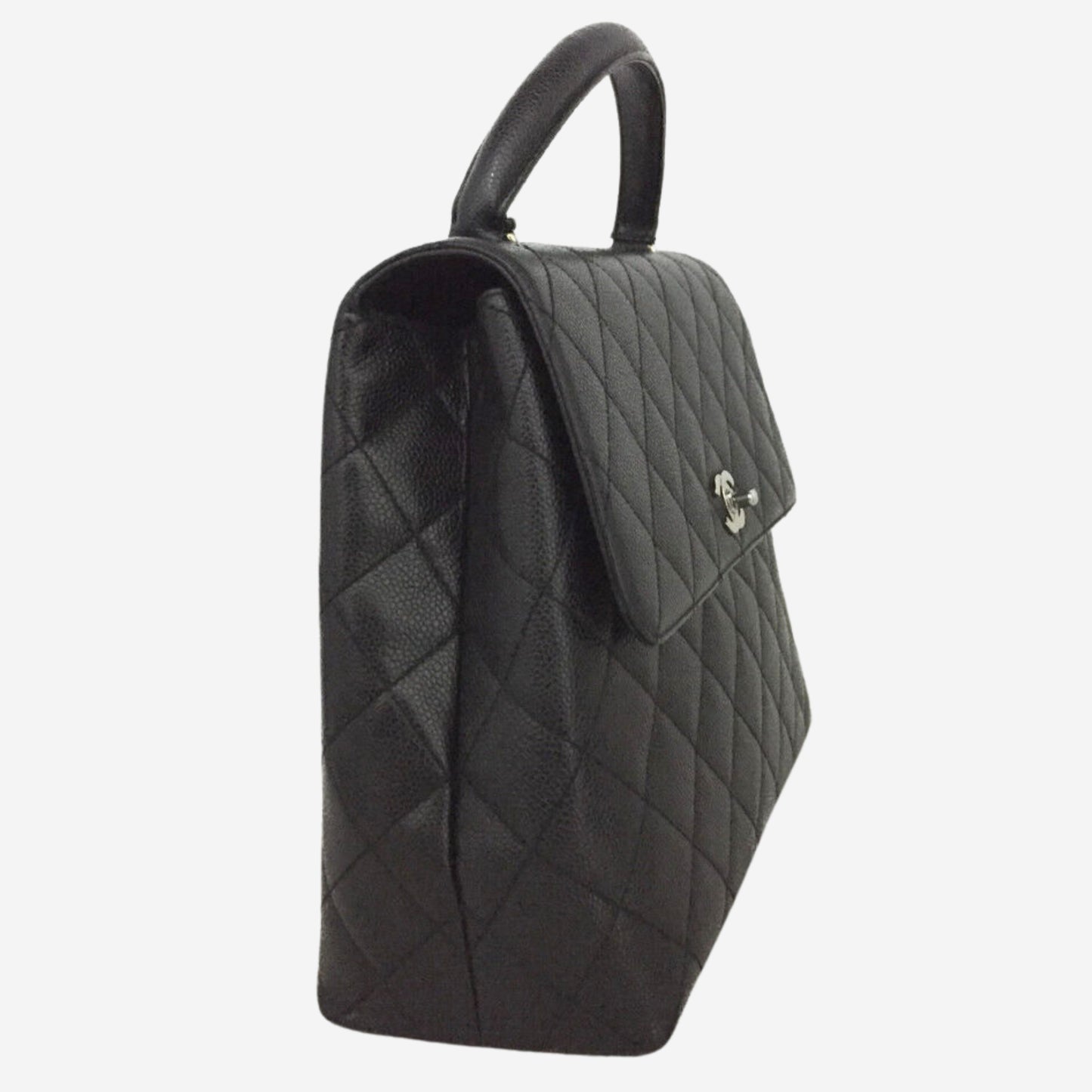 Chanel Black Caviar Kelly with Silver Hardware