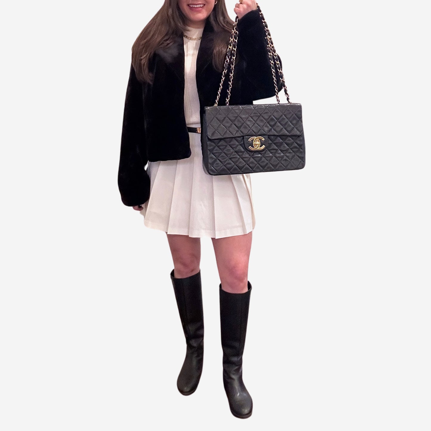 Chanel Black Lambskin Maxi Flap