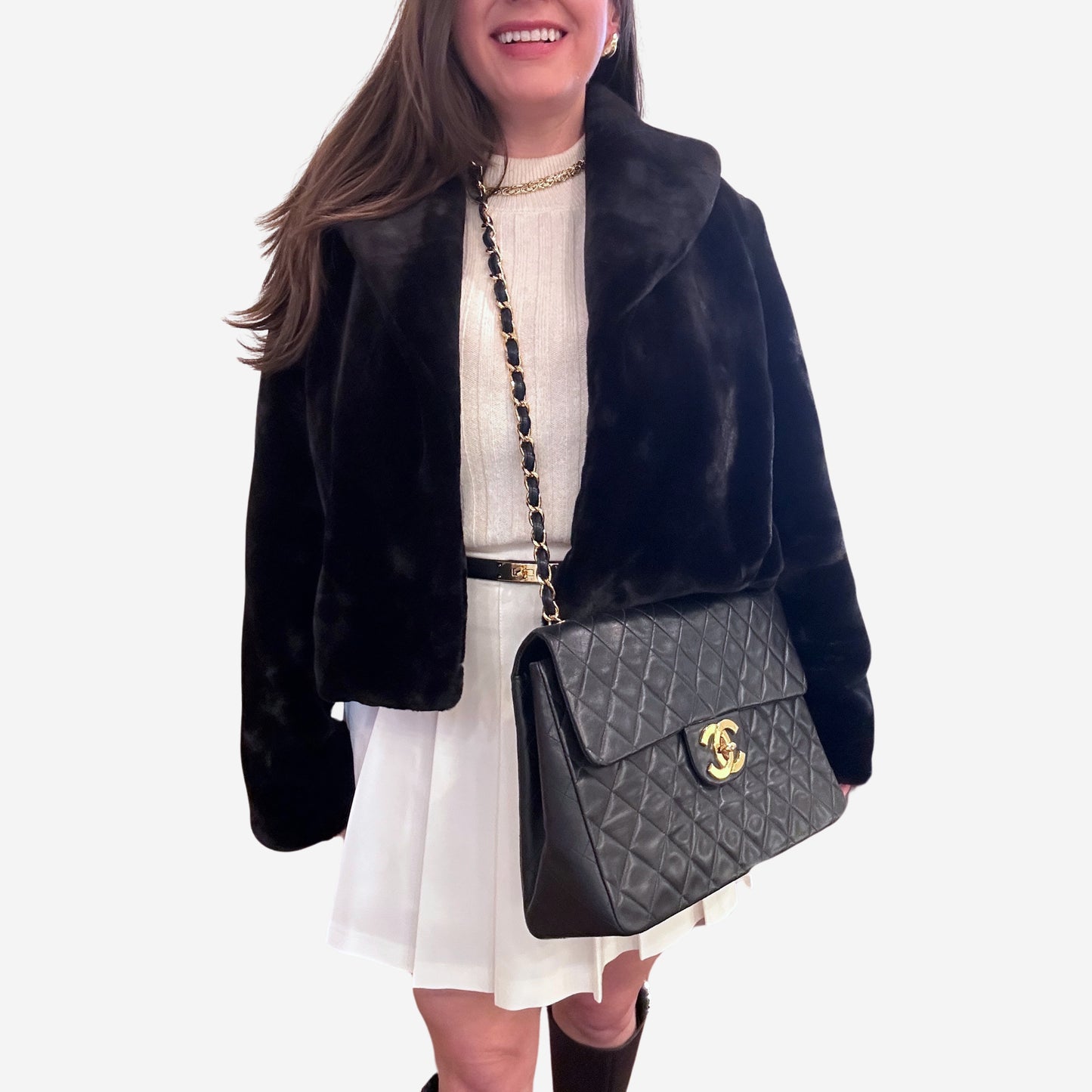 Chanel Black Lambskin Maxi Flap