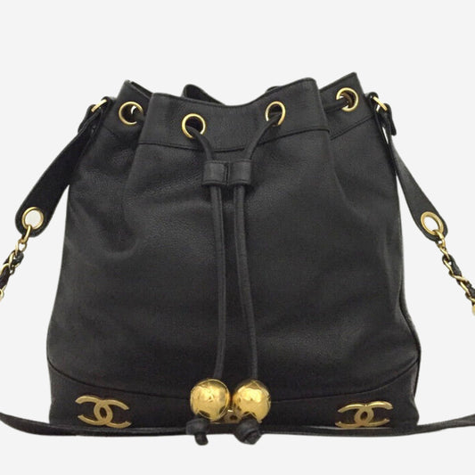 Chanel Black Caviar Bucket Bag