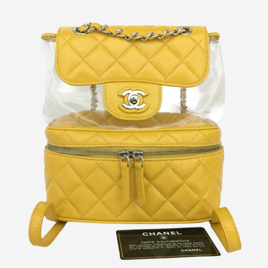 Chanel Yellow Leather and PVC Mini Backpack