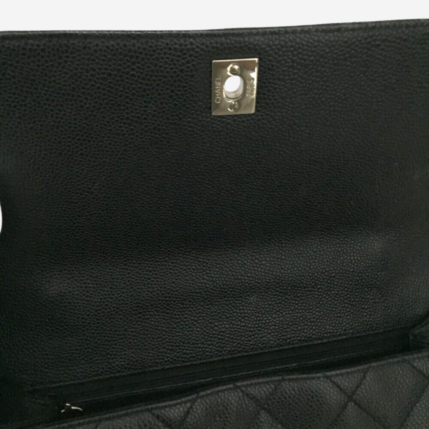 Chanel Black Caviar Kelly with Silver Hardware
