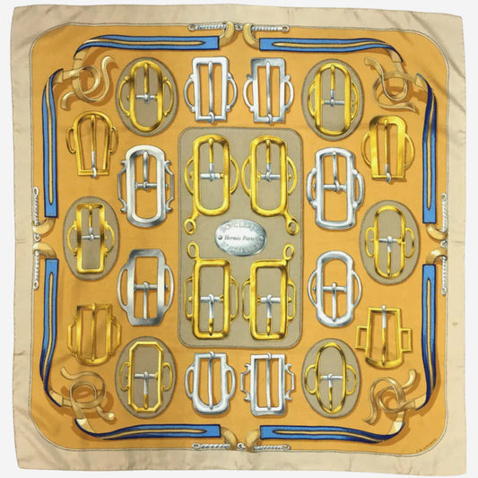 Hermes Bouclerie d'Attelage Silk Scarf, Carre 90