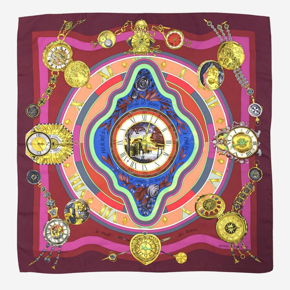 Hermes La Ronde des Heures Silk Scarf, Carre 90