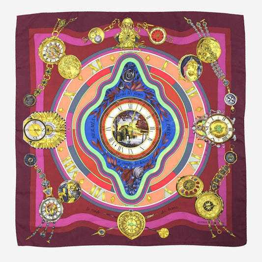 Hermes La Ronde des Heures Silk Scarf, Carre 90