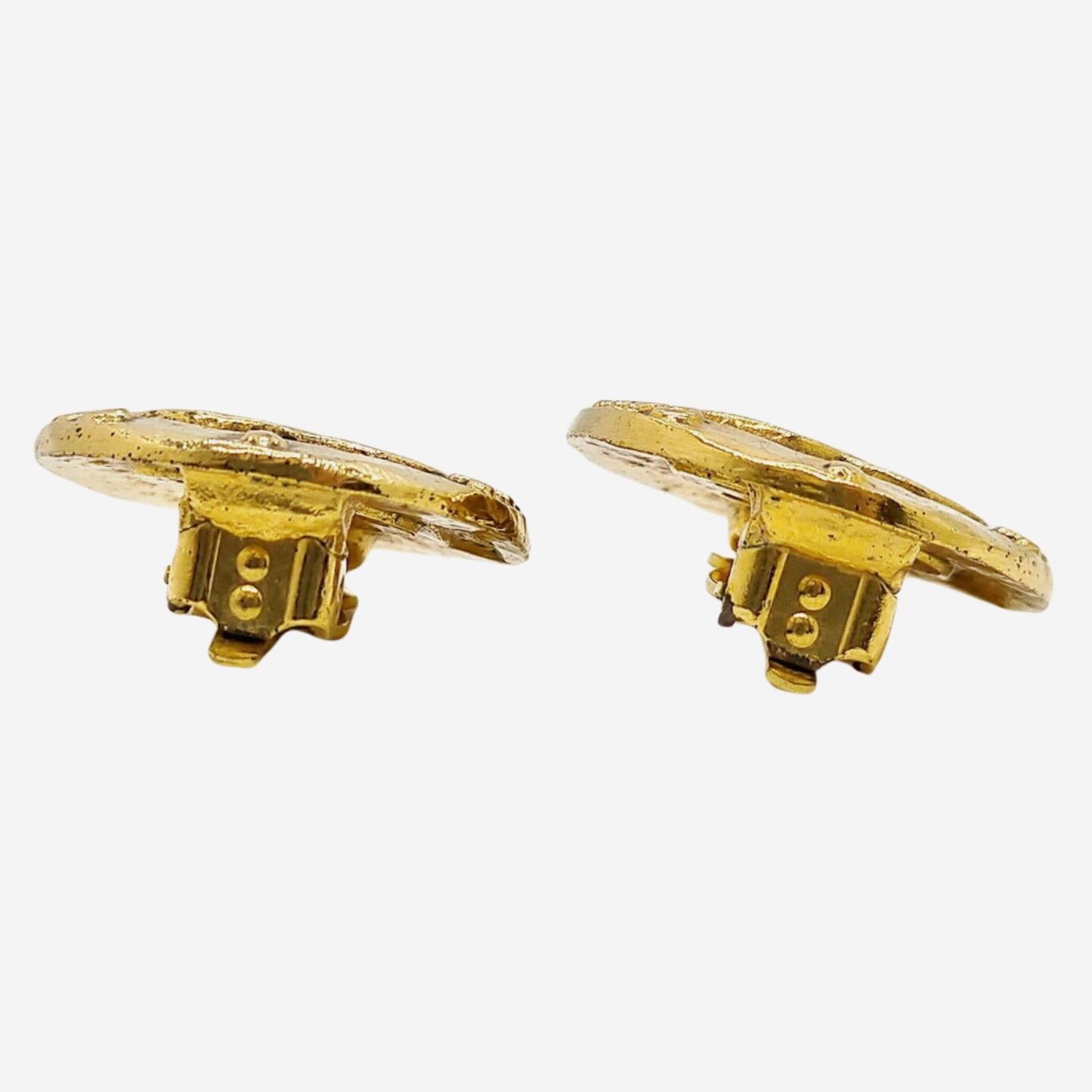 Chanel 24k Gold-Plated Clip-on Earrings