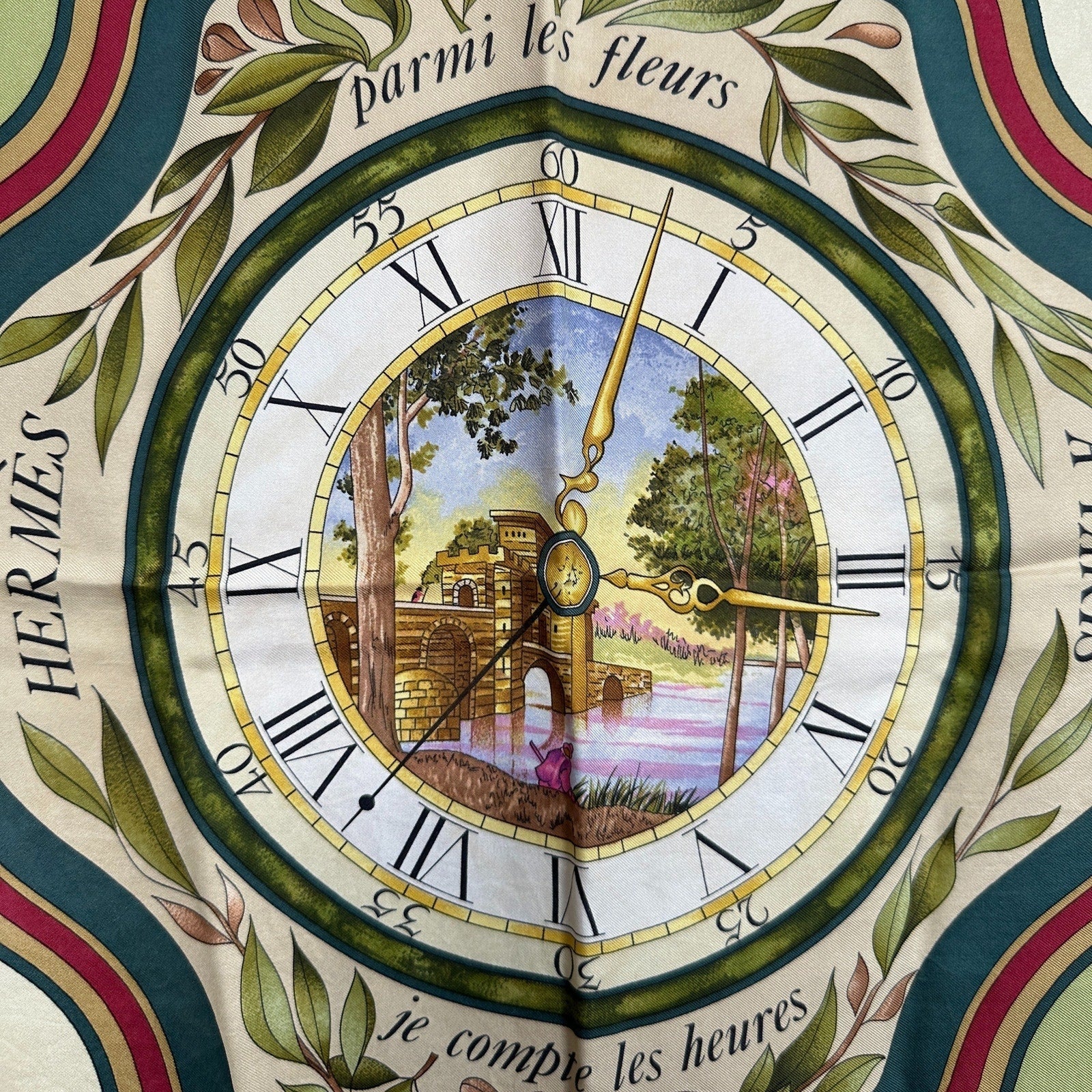 Hermes La Ronde des Heures/ Parmi les Fleurs Silk Scarf