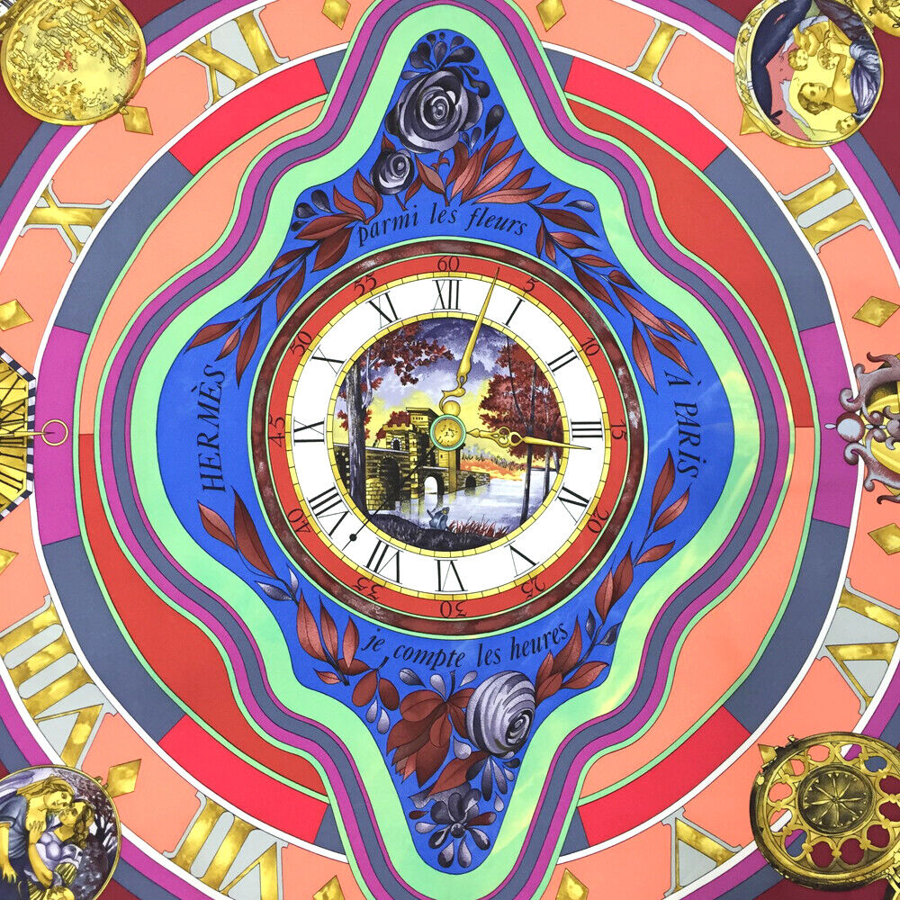 Hermes La Ronde des Heures Silk Scarf, Carre 90